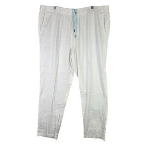 Mens Tommy Bahama White Linen Blend Pants Relaxed Fit Drawstring Size XXXL